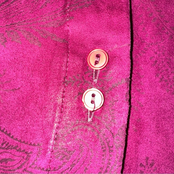 LEMON GRASS STUDIO Women’s Long Sleeved Double Button Down Shirt Large Purple - Picture 6 of 6